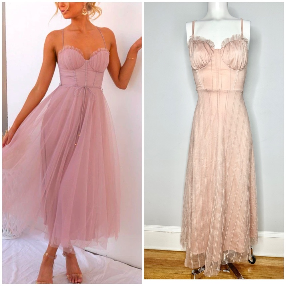 PINK LACE DRESS - PRELOVED - MEDIUM
